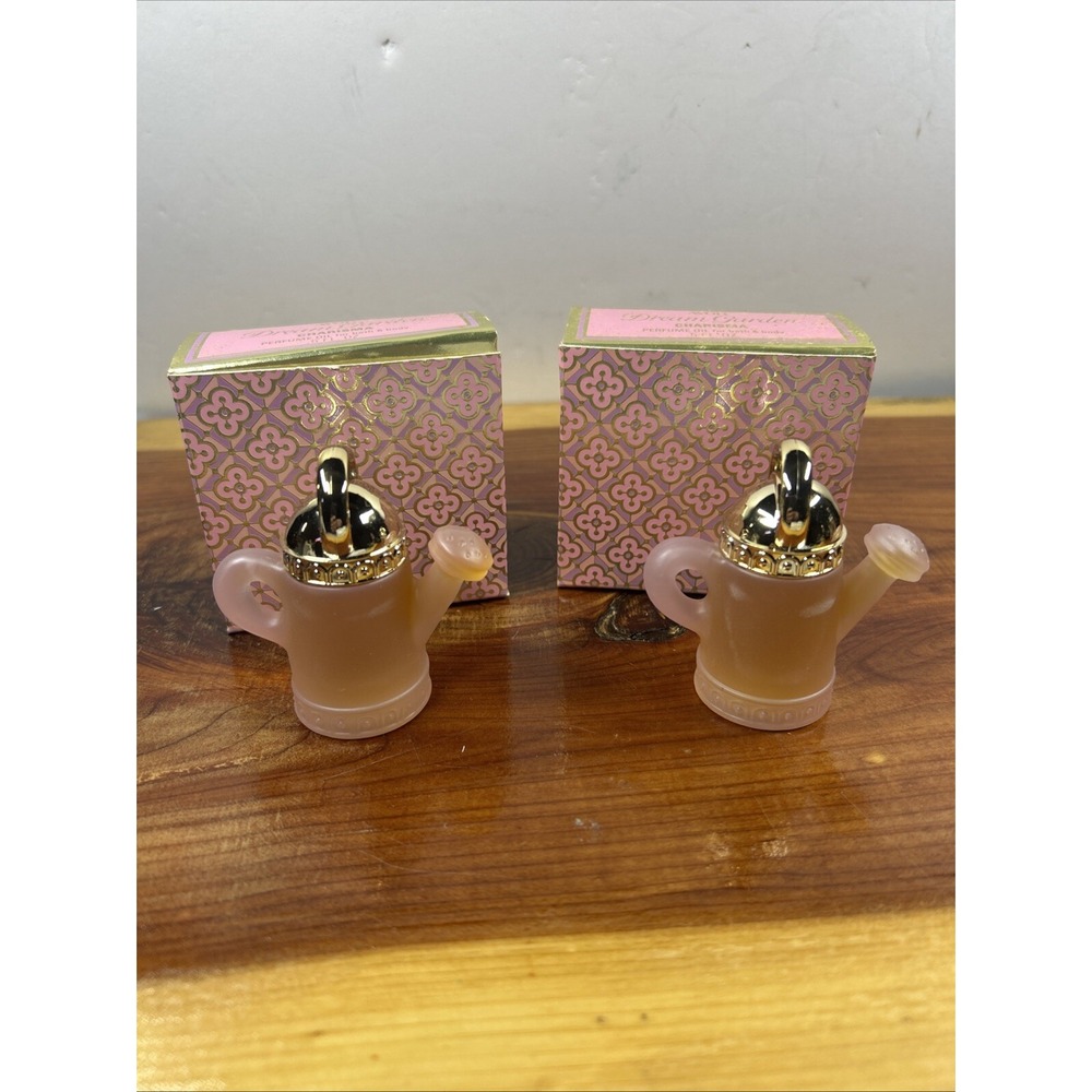 Lot Of 2 New vtg Avon DREAM GARDEN Watering Can Charisma Perfume‎ Oil 0.5 oz NOS